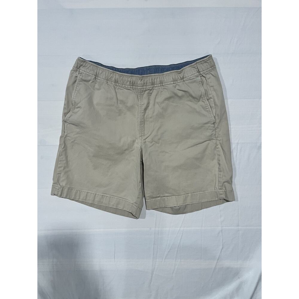 L.L.Bean Standard Fit Elastic Waist Shorts Mens Large Beige Casual Chino